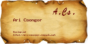 Ari Csongor névjegykártya