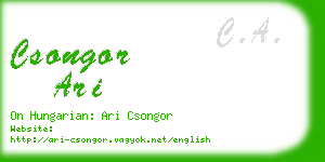 csongor ari business card